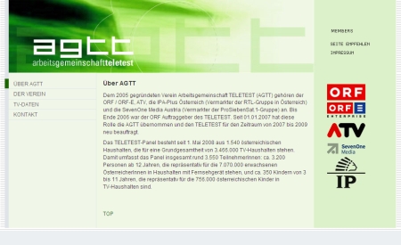 Agtt.at Arbeitsgemeinschaft Teletest Screenshot / © agtt.at