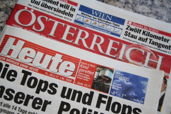 Symbolbild Gratiszeitung Heute und Tageszeitung Österreich