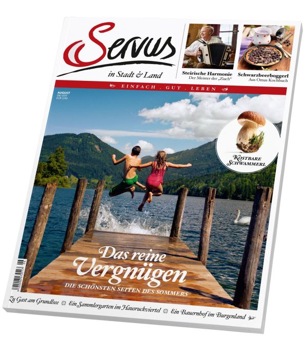 August-Cover vom Magazin "Servus in Stadt & Land" / Grafik: RED BULLETIN GmbH